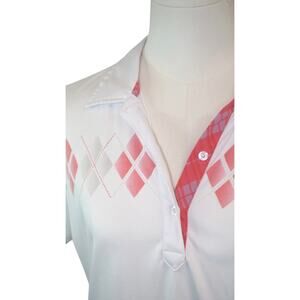 Women’s Aiuir White/Pink Golf Shirt - Size M
